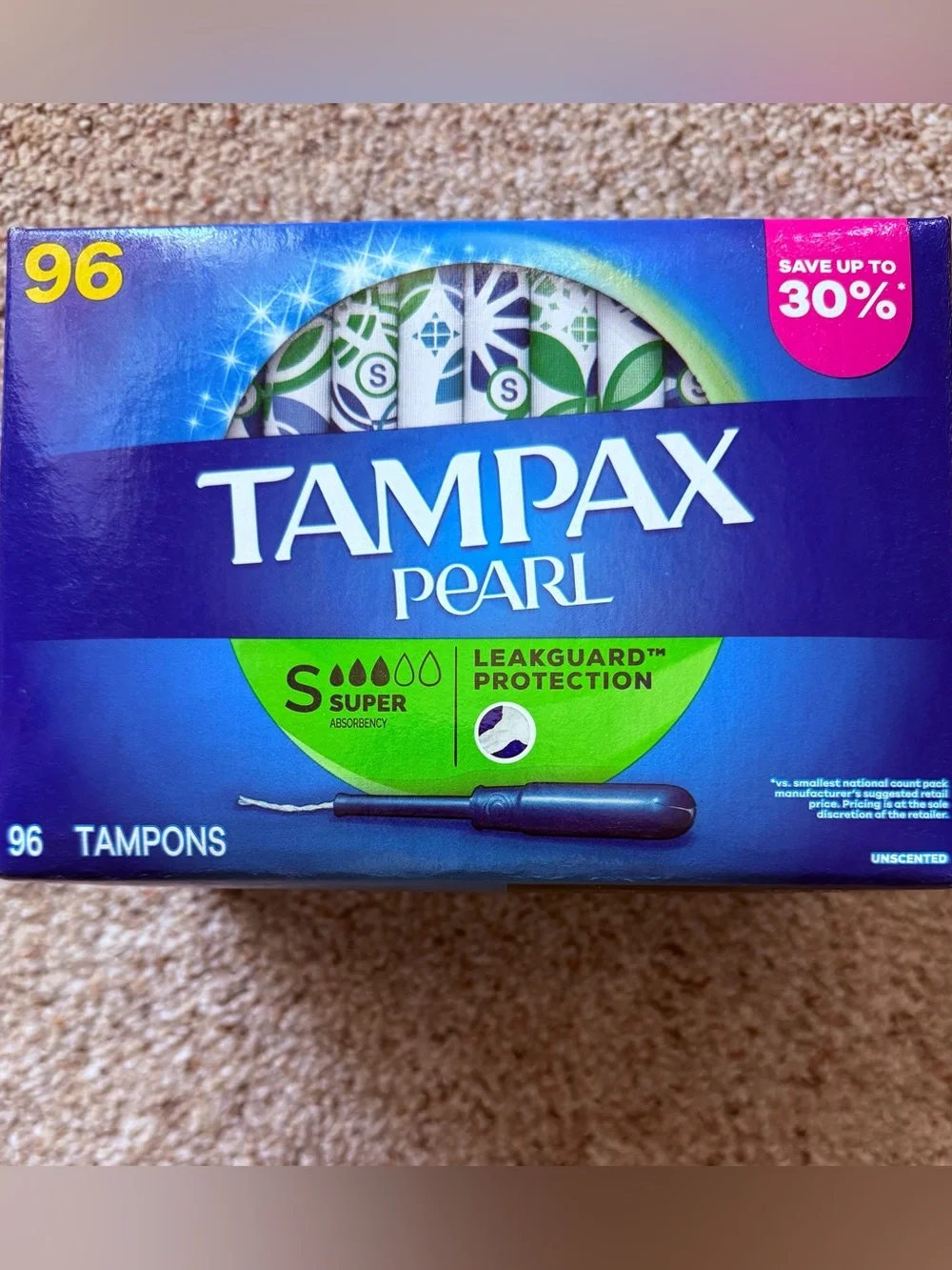 New 96pk Tampax Pearl Super Tampons Pack Femeinie Beauty Menstrual Fem Product